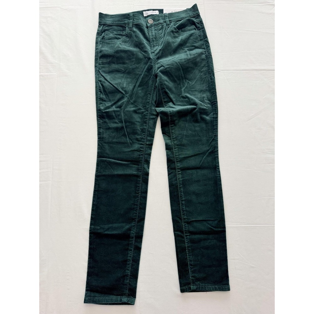 LOFT Pants Womens 2P Petite Green Velvet Skinny Stretch Soft Casual Khakis